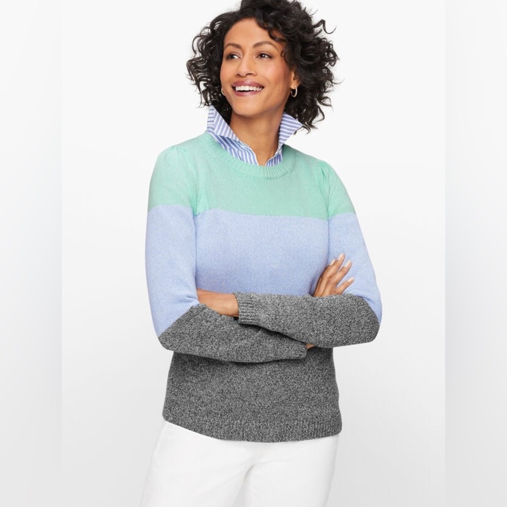 Talbots Tricolor Sweater size Medium Petite